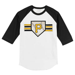Pittsburgh Pirates Tiny Turnip Youth Base Stripe 3/4-Sleeve Raglan T-Shirt - MLB