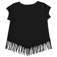 Baltimore Orioles Tiny Turnip Girls Youth Baseball Bow Fringe T-Shirt - MLB