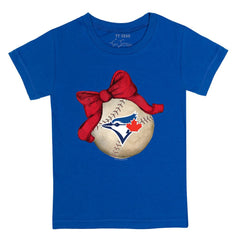 Toronto Blue Jays Tiny Turnip Youth Baseball Bow T-Shirt - MLB