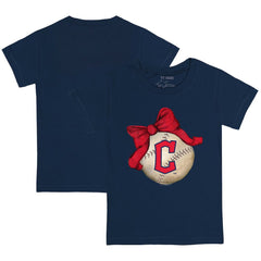 Cleveland Guardians Tiny Turnip Youth Baseball Bow T-Shirt - MLB