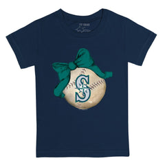 Seattle Mariners Tiny Turnip Youth Baseball Bow T-Shirt - MLB