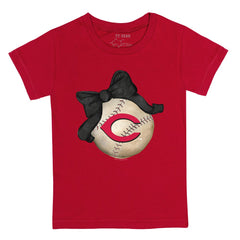 Cincinnati Reds Tiny Turnip Youth Baseball Bow T-Shirt - MLB