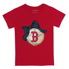 Boston Red Sox Tiny Turnip Youth Baseball Bow T-Shirt - MLB