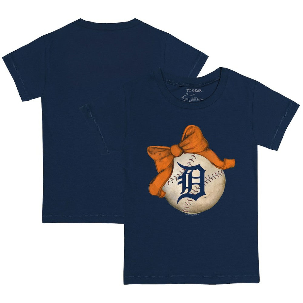 Detroit Tigers Tiny Turnip Youth Baseball Bow T-Shirt - MLB