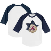 Atlanta Braves Tiny Turnip Youth Baseball Bow 3/4-Sleeve Raglan T-Shirt - MLB