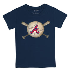 Atlanta Braves Tiny Turnip Youth Baseball Cross Bats T-Shirt - MLB