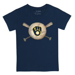 Milwaukee Brewers Tiny Turnip Youth Baseball Cross Bats T-Shirt - MLB