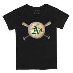 Athletics Tiny Turnip Youth Baseball Cross Bats T-Shirt - MLB