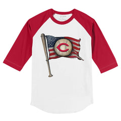 Cincinnati Reds Tiny Turnip Youth Baseball Flag 3/4-Sleeve Raglan T-Shirt - MLB