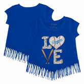 Los Angeles Dodgers Tiny Turnip Girls Youth Baseball Love Fringe T-Shirt - MLB