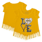 San Diego Padres Tiny Turnip Girls Youth Baseball Love Fringe T-Shirt - MLB