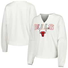 Chicago Bulls Concepts Sport Women's Sunray Notch Neck Long Sleeve Top White - NBA