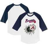 Atlanta Braves Tiny Turnip Youth Baseball Tear 3/4-Sleeve Raglan T-Shirt - MLB
