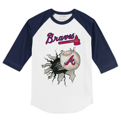 Atlanta Braves Tiny Turnip Youth Baseball Tear 3/4-Sleeve Raglan T-Shirt - MLB
