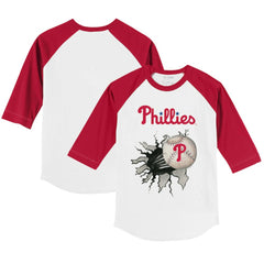 Philadelphia Phillies Tiny Turnip Youth Baseball Tear 3/4-Sleeve Raglan T-Shirt - MLB