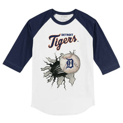Detroit Tigers Tiny Turnip Youth Baseball Tear 3/4-Sleeve Raglan T-Shirt - MLB