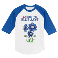 Toronto Blue Jays Tiny Turnip Youth Blooming Baseballs 3/4-Sleeve Raglan T-Shirt - MLB