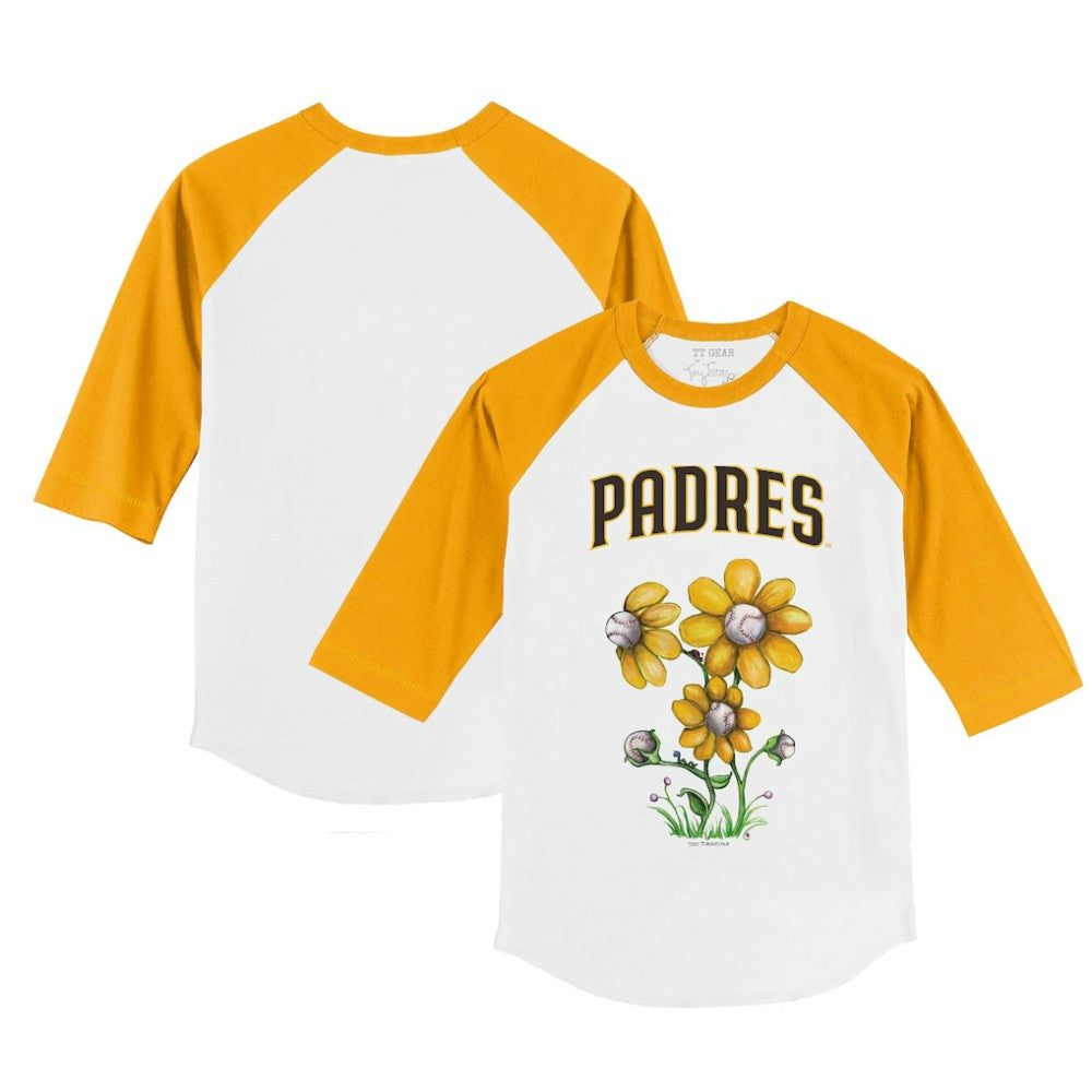 San Diego Padres Tiny Turnip Youth Blooming Baseballs 3/4-Sleeve Raglan T-Shirt - MLB