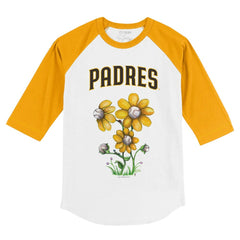 San Diego Padres Tiny Turnip Youth Blooming Baseballs 3/4-Sleeve Raglan T-Shirt - MLB