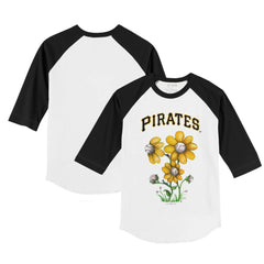 Pittsburgh Pirates Tiny Turnip Youth Blooming Baseballs 3/4-Sleeve Raglan T-Shirt - MLB