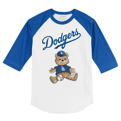 Los Angeles Dodgers Tiny Turnip Youth Teddy Boy 3/4-Sleeve Raglan T-Shirt - MLB