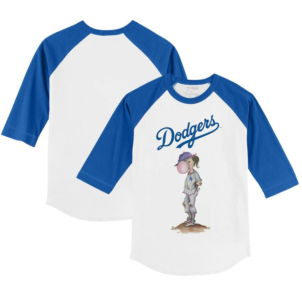 Los Angeles Dodgers Tiny Turnip Youth Bubbles 3/4-Sleeve Raglan T-Shirt - MLB
