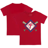 Philadelphia Phillies Tiny Turnip Youth Diamond Cross Bats T-Shirt - MLB
