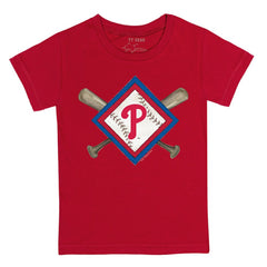 Philadelphia Phillies Tiny Turnip Youth Diamond Cross Bats T-Shirt - MLB