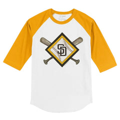 San Diego Padres Tiny Turnip Youth Diamond Cross Bats 3/4-Sleeve Raglan T-Shirt - MLB