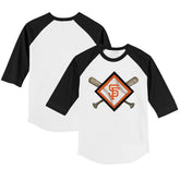 San Francisco Giants Tiny Turnip Youth Diamond Cross Bats 3/4-Sleeve Raglan T-Shirt - MLB