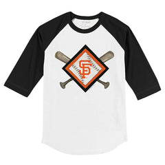San Francisco Giants Tiny Turnip Youth Diamond Cross Bats 3/4-Sleeve Raglan T-Shirt - MLB