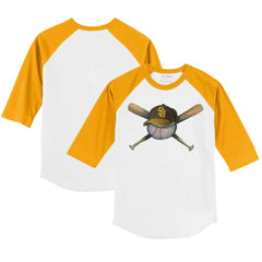 San Diego Padres Tiny Turnip Youth Hat Crossbats 3/4-Sleeve Raglan T-Shirt - MLB