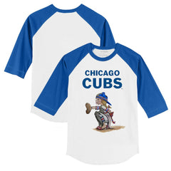Chicago Cubs Tiny Turnip Youth Kate 3/4-Sleeve Raglan T-Shirt - MLB