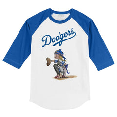 Los Angeles Dodgers Tiny Turnip Youth Kate 3/4-Sleeve Raglan T-Shirt - MLB