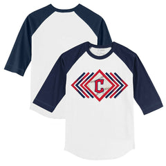 Cleveland Guardians Tiny Turnip Youth Prism Arrows 3/4-Sleeve Raglan T-Shirt - MLB