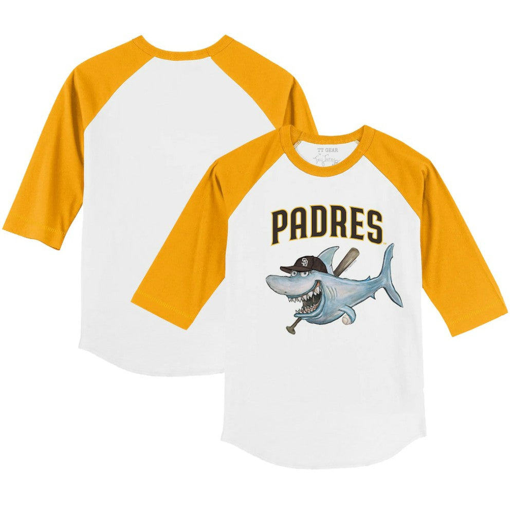 San Diego Padres Tiny Turnip Youth Shark 3/4-Sleeve Raglan T-Shirt - MLB