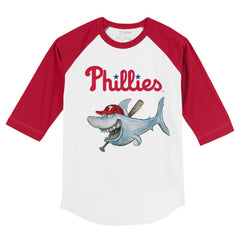 Philadelphia Phillies Tiny Turnip Youth Shark 3/4-Sleeve Raglan T-Shirt - MLB