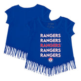 Texas Rangers Tiny Turnip Girls Youth Stacked Fringe T-Shirt - MLB