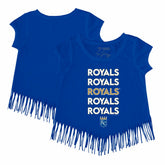 Kansas City Royals Tiny Turnip Girls Youth Stacked Fringe T-Shirt - MLB