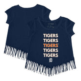 Detroit Tigers Tiny Turnip Girls Youth Stacked Fringe T-Shirt - MLB