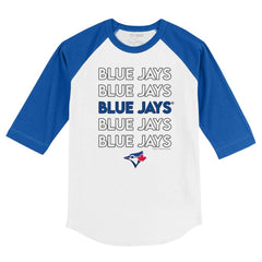 Toronto Blue Jays Tiny Turnip Youth Stacked 3/4-Sleeve Raglan T-Shirt - MLB