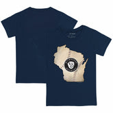 Milwaukee Brewers Tiny Turnip Youth State Outline T-Shirt - MLB