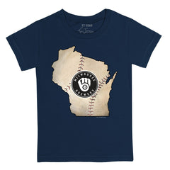 Milwaukee Brewers Tiny Turnip Youth State Outline T-Shirt - MLB