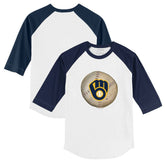 Milwaukee Brewers Tiny Turnip Youth Stitched Baseball 3/4-Sleeve Raglan T-Shirt - MLB