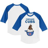 Chicago Cubs Tiny Turnip Youth Sundae Helmet 3/4-Sleeve Raglan T-Shirt - MLB