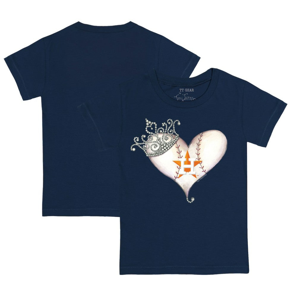 Houston Astros Tiny Turnip Youth Tiara Heart T-Shirt - MLB