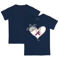 Atlanta Braves Tiny Turnip Youth Tiara Heart T-Shirt - MLB