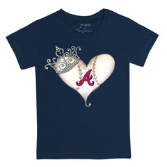 Atlanta Braves Tiny Turnip Youth Tiara Heart T-Shirt - MLB