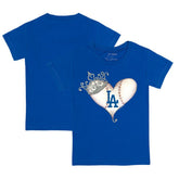 Los Angeles Dodgers Tiny Turnip Youth Tiara Heart T-Shirt - MLB