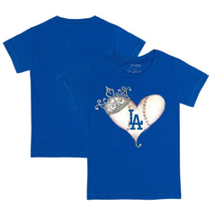 Los Angeles Dodgers Tiny Turnip Youth Tiara Heart T-Shirt - MLB